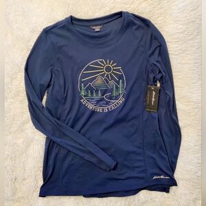 Women's Eddie Bauer Navy "Adventure Is Calling" Long Sleeve Tee